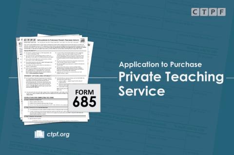 Private Teaching Service Form 685 Grahpic