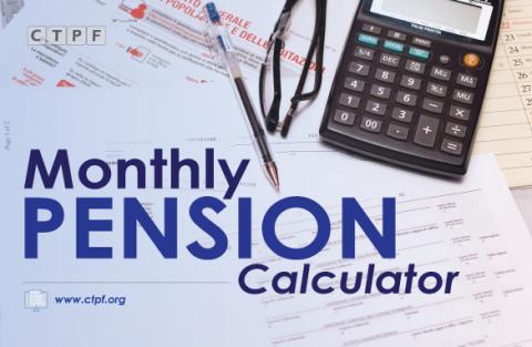 Monthly Pension Calculator Graphic with Calculator 