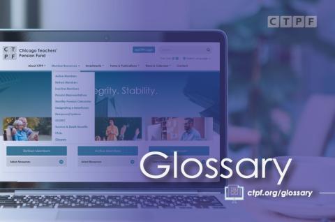 CTPF Glossary Graphic with Laptop open to CTPF Website