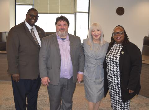 Pictured from Left to Right: Executive﻿ Director Carlton W. Lenoir, Sr., Trustee Ed Bannon, Trustee Emma Lozano, Vice President Jacquelyn Price Ward