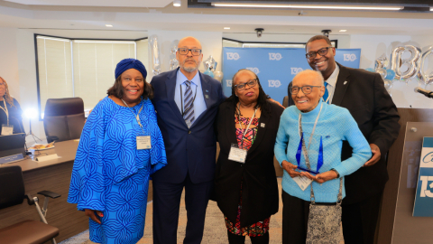 Members of CTPF Board of Trustees with Supercentenarian Edith Renfrow Smith during CTPF's 130th Anniversary Celebration 